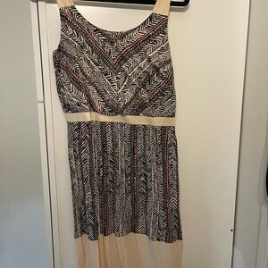 LOFT Black and White High Low Dress